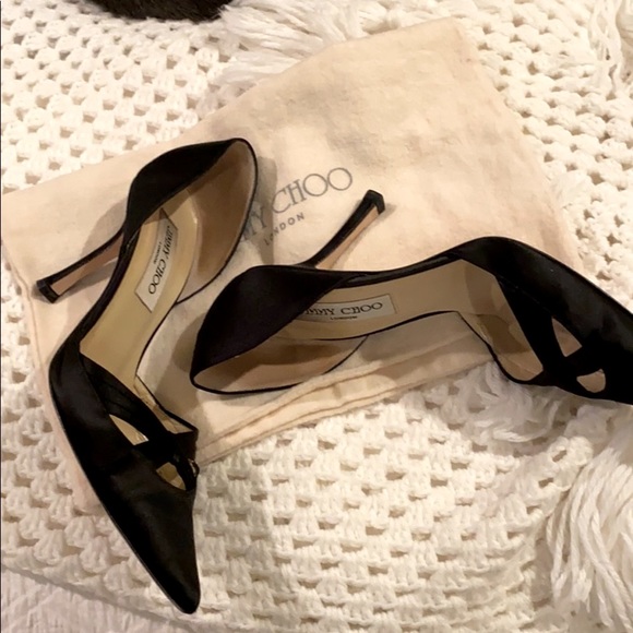 Jimmy Choo Shoes - 💥HP💥 JIMMY CHOO (FIRM) BLACK SILK DRESS PUMP